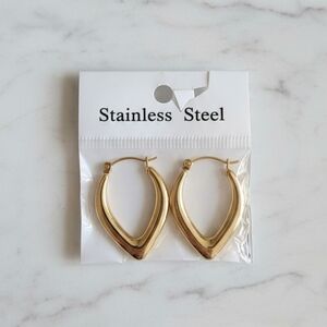 Stainless Steel Gold Hoop Earrings